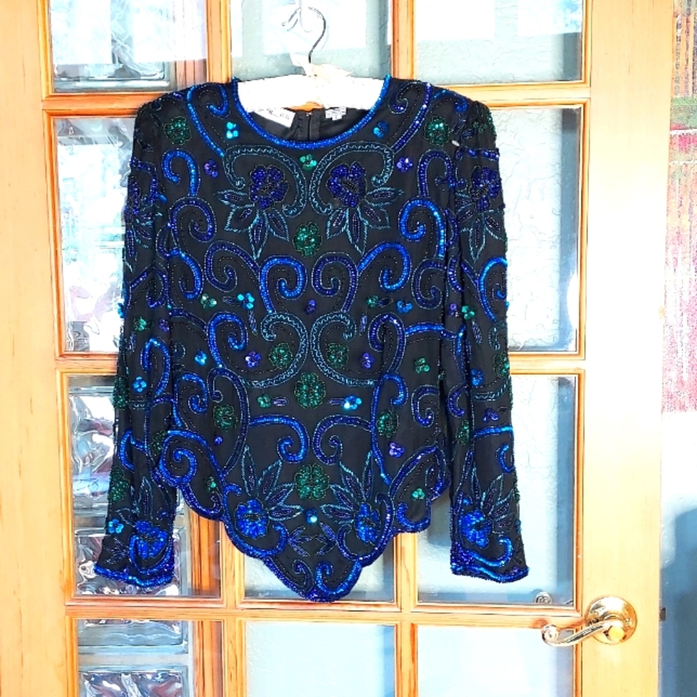 Vintage Scala Beaded/Sequined Top - image 1